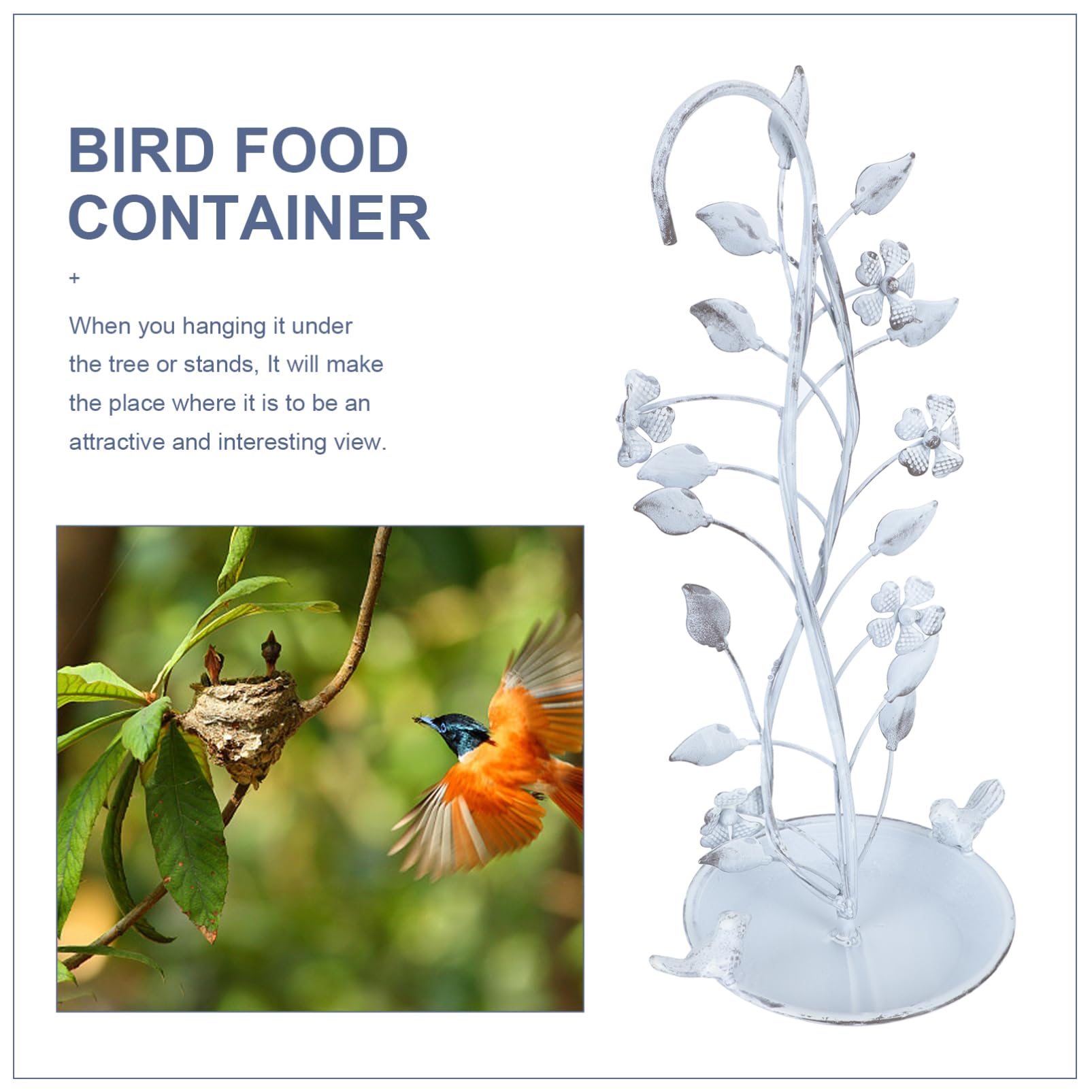 Toddmomy 1pezzi Mangiatoia per Uccelli da Giardino in Ferro Contenitore per Cibo per Uccelli dal Design Retrò Decorazione da Appendere per Parco