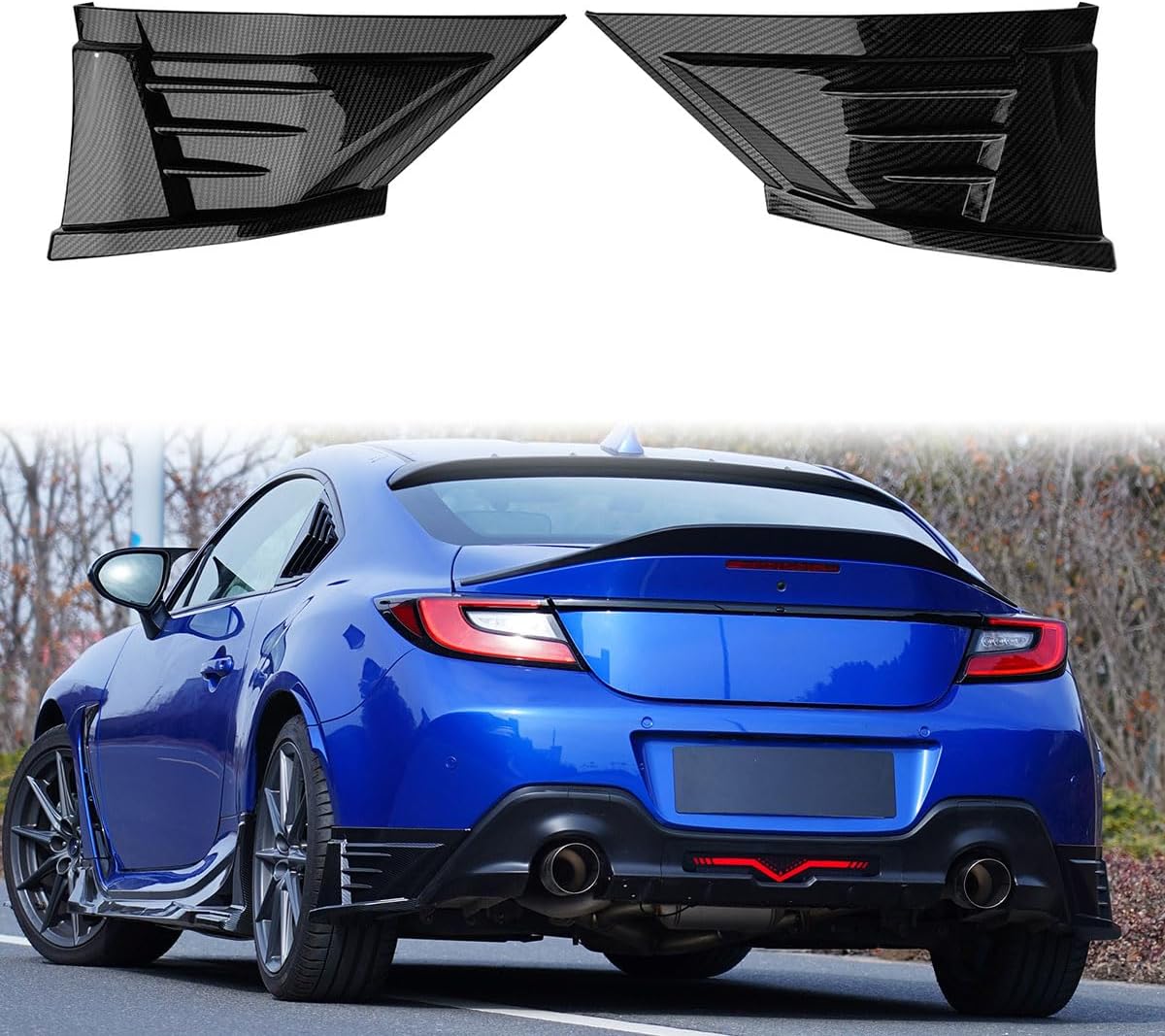 Rear Bumper Side Apron, Compatible with 2022-2026 Toyota GR86 & 2022-2025 Subaru BRZ, JDM Style Gloss Black PP, Rear Bumper Lip Lower Splitter Canards Diffuser Valance Corner Spats, 2PCS