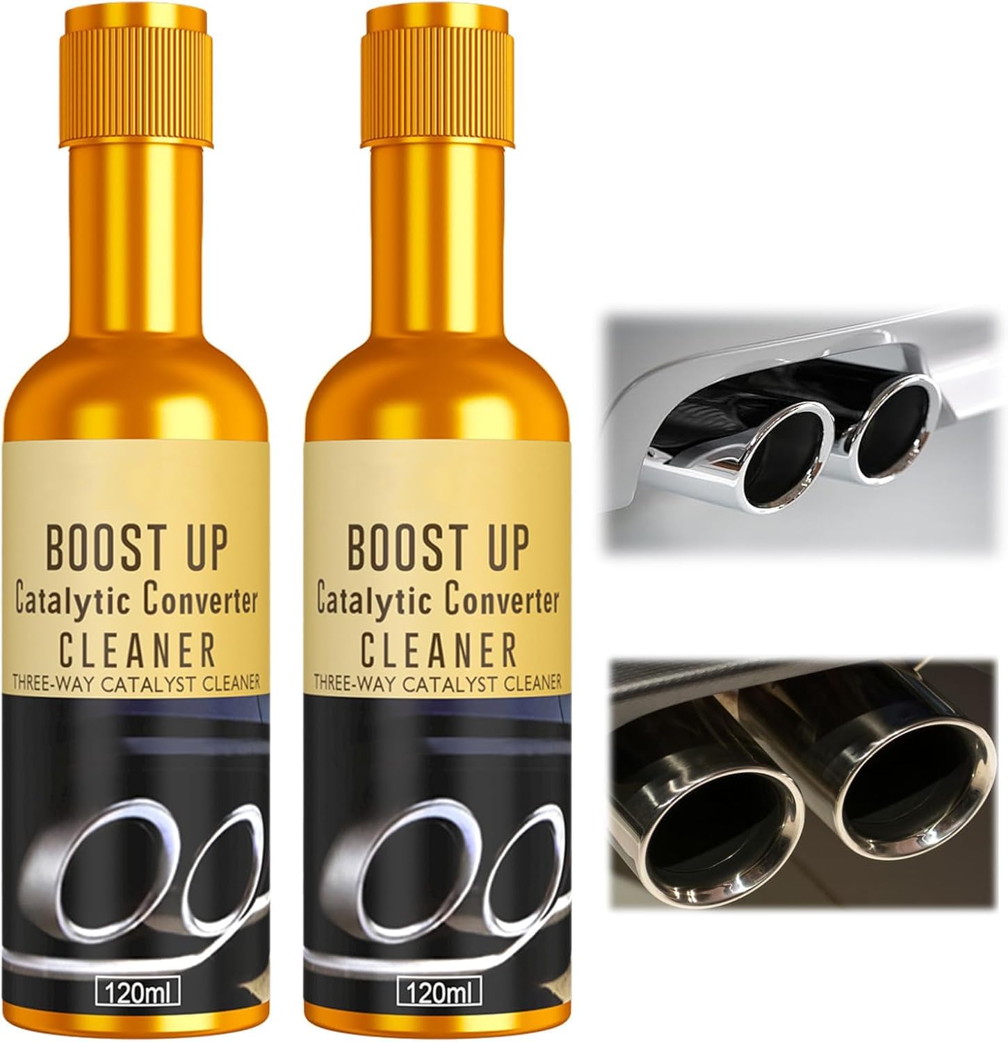 2Pcs Catalytic Converter Cleaner,Catalytic Converter Cleaner Kit,Exhaust System Pipe Carbon Removal Cleaner Treatment Additive Oil,Fuel System Treatment Oil Additive - 1