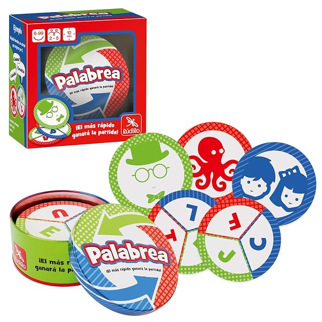 Ludilo - Palabrea | Juegos De Mesa Niños 6 Años O Más | Juegos Educativos 6 Años O Más | Juego Cartas Niños 10 Minutos De Duración | Juego De Mesa De 2 A 5 Jugadores | Regalos para Niños