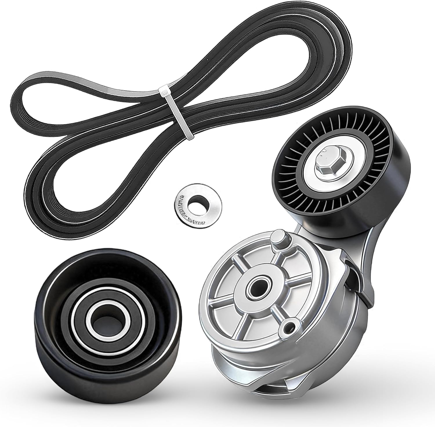 Serpentine Drive Belt Tensioner Component Kit 90K-38185 38043 for Chrysler Town & Country 2001-2007 for Voyager 2001 2002 2003 for Dodge Caravan 2001-2007 for Grand Caravan 2001-2007 38185 K060822