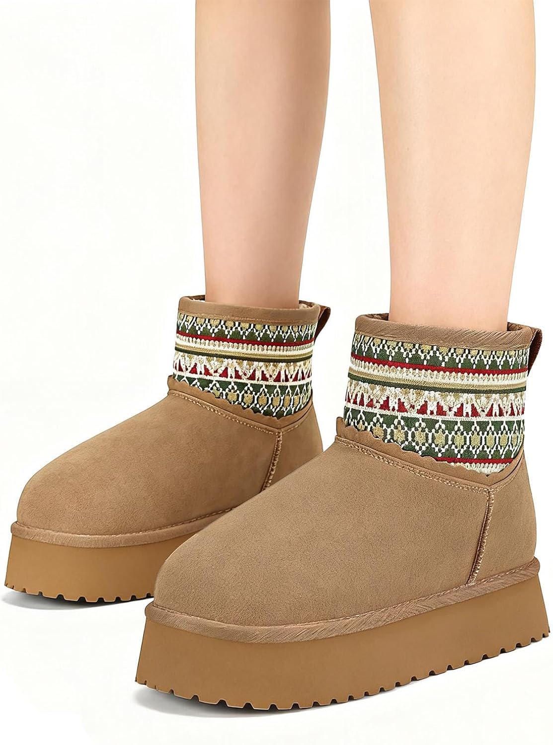 Mishansha Womens Suede Boots Platform Mini Snow Boots Warm Ankle Booties Winter Fur lined short boots - Image 6