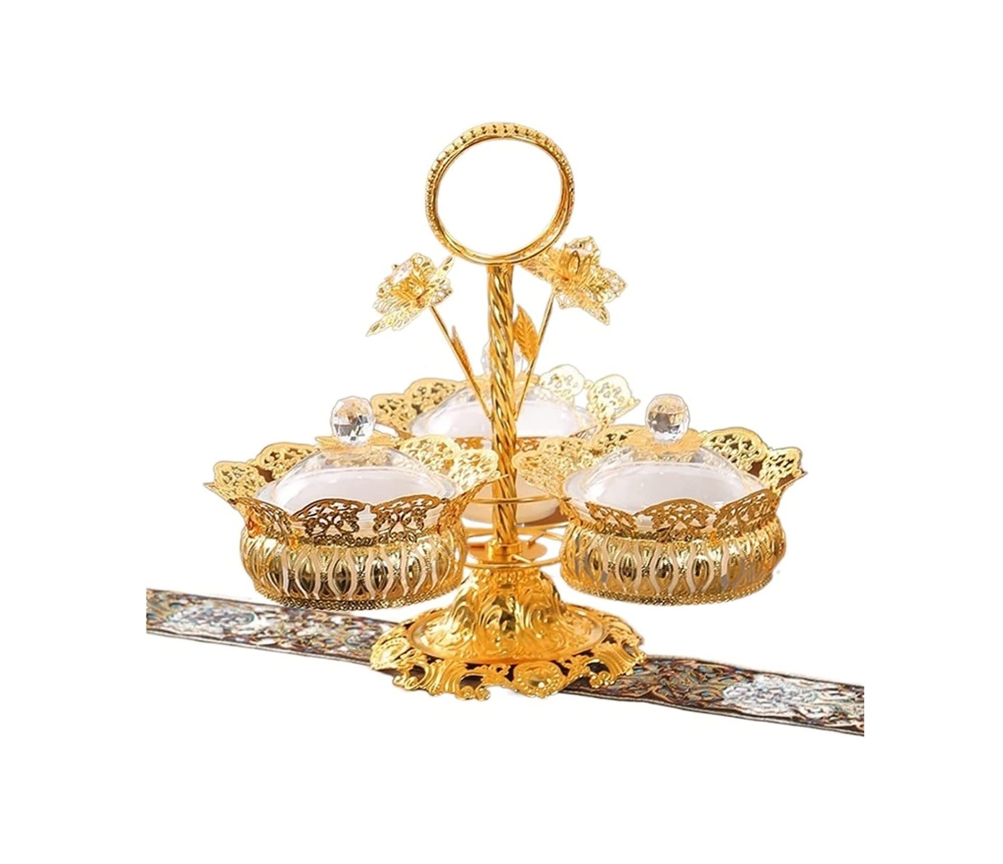 ZTCHSENZT Fruit Bowls Holder Circular Metal Fruit Bowl Portable Dry Iron Fruit Snacks Fruit Bowl Platters Snack Plates and Trays vegetable