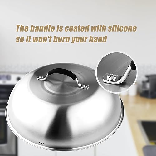 Miniatura 8 de only fire Chesse - Cúpula fundidora de Chesse, cubierta de vapor redonda resistente de 9 y 12 pulgadas, accesorios de parrilla de acero inoxidable