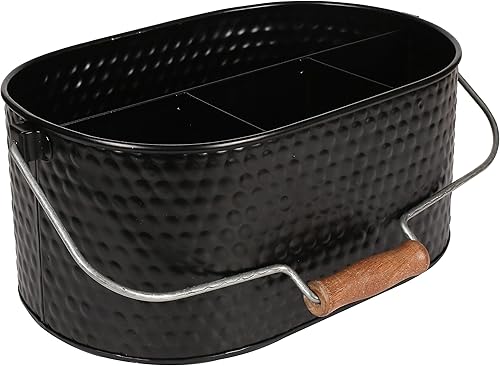 Miniatura 2 de Bedding Craft Organizador de utensilios galvanizado Soporte de metal para cocina, picnic y fiestas, organizador rústico para cubiertos, cubiertos y