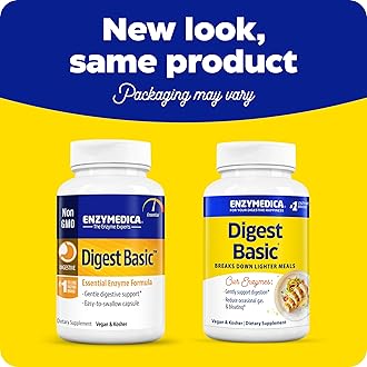 Enzymedica - Digest Basic, Essential Full Spectrum Digestive Enzymes, 30 Count