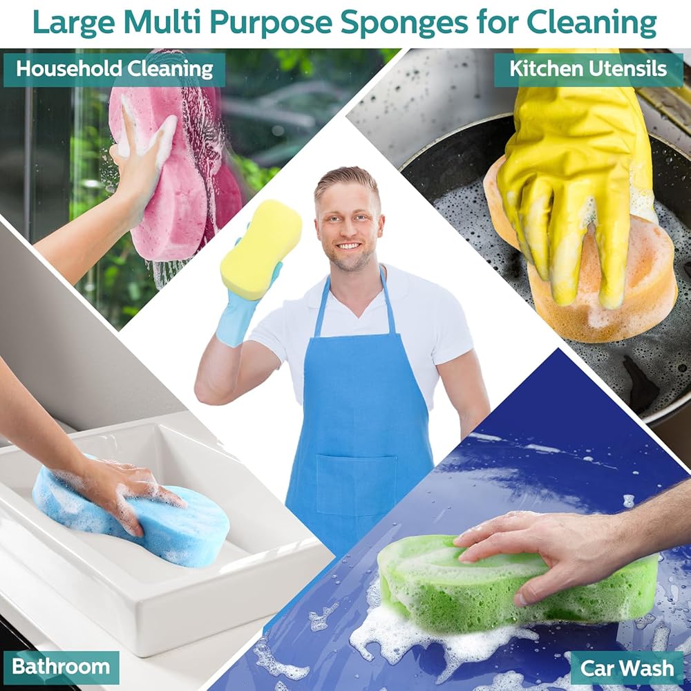 Dandat 30-Piece Large Non-Scratch Multi-Purpose Car Wash Sponges view 5