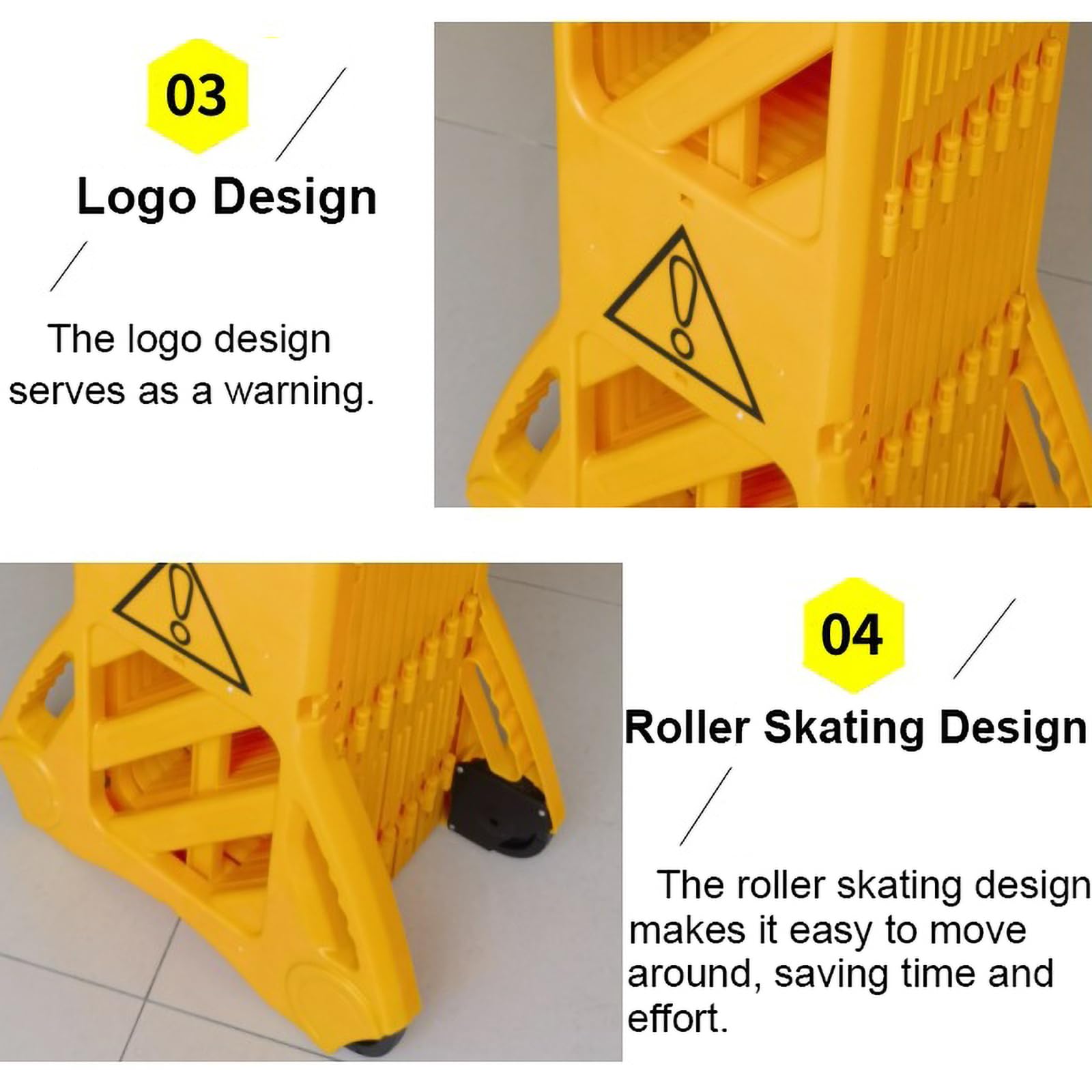 Barreras De Seguridad Comerciales Sistema De Bloqueo Móvil Extensible De 3,9m Valla Plegable Para Uso En Centros Comerciales Hoteles Nudos De Transporte Y Obras De Construcci(Size:3.9m,Color:amarilla)