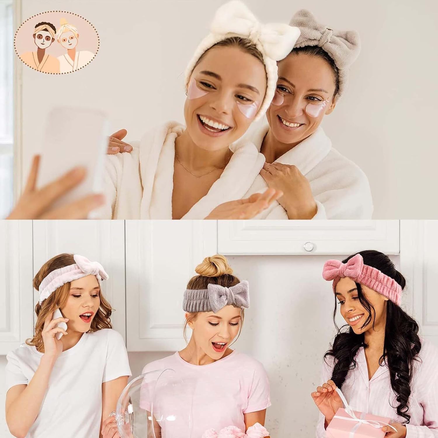 SUNCN レディース リストバンド シャワー 洗顔 メイク落とし ブレスレット ヘアリング ヘアアクセサリー