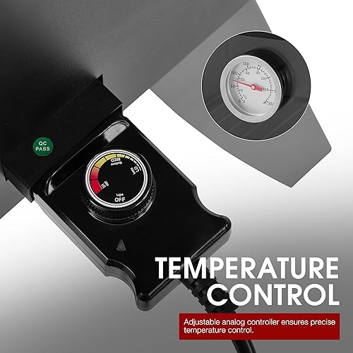 Miniatura 7 de SE2806 - Ahumador eléctrico analógico de 28 pulgadas con 3 estantes cromados, ventana de visión transparente, área de cocción de 454 pulgadas