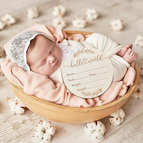 Miniatura 6 de Letrero de anuncio de bebé, letrero de bienvenida para recién nacido, letrero de madera con nombre de bebé para guardería, letrero de anuncio de