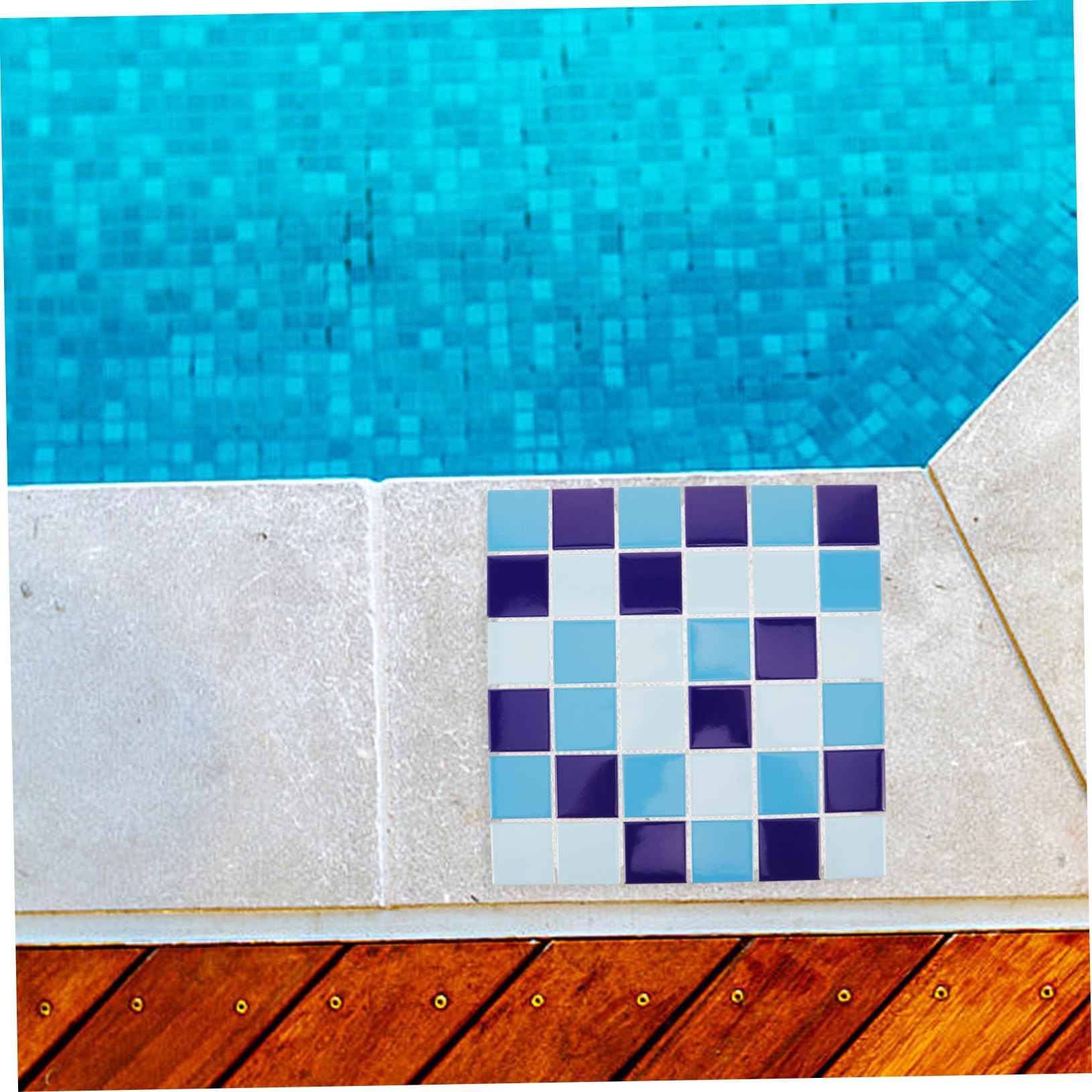 Azulejos Cerámicos Para Piscinas y Baños1 Pieza Placa Azul Esmaltado Brillo Patrón Revestimiento Cerámico Decorativo Para Reparaciones y Manualidades