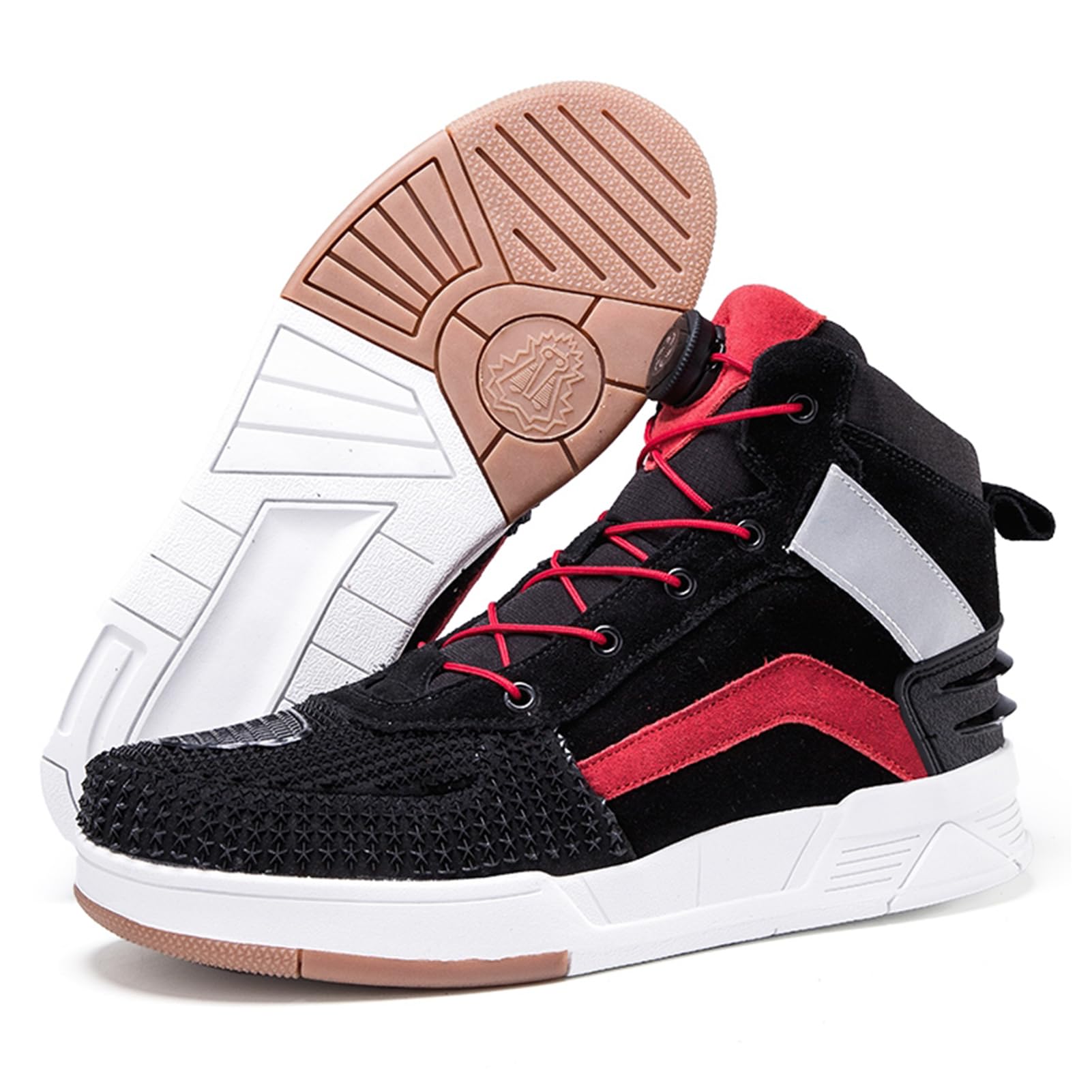 Scarpe da Moto Unisex, Stivali Motocross per Uomo e Donna, Sneaker Moto con Rinforzo alla Tallone, Scarpe da Ginnastica Protettivi Antiscivolo Attrezzatura da Guida