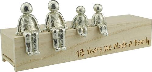 Miniatura 5 de Idea del 18 aniversario – 18 años hicimos un adorno de metal familiar – Elige tu combinación familiar (4 niños)