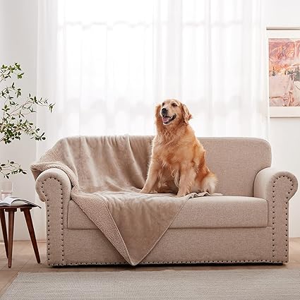 Pet Blanket Waterproof Dog and cat (Khaki-1, 50''x60'')