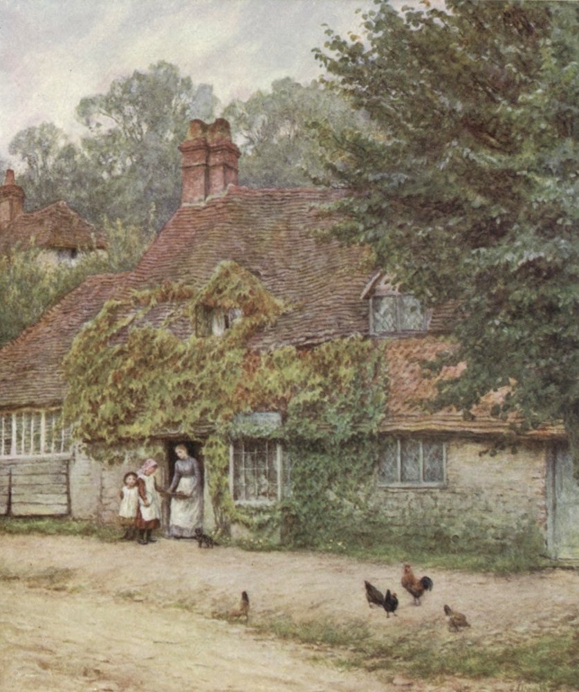 Posterazzi Happy England 1904 Fish-Shop Haslemere Poster Print by Helen Allingham, (18 x 24), Varies