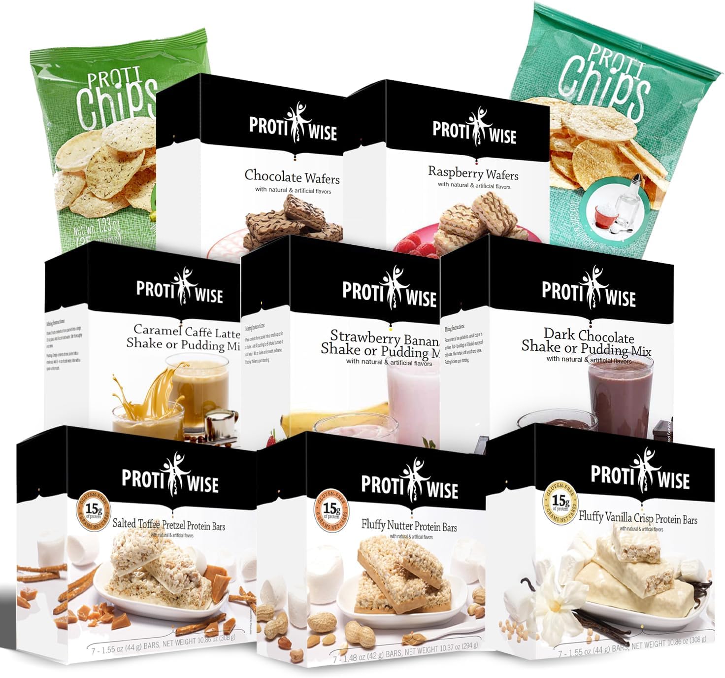ProtiWise 7-Day Protein Meal Kit | 10 High-Protein Snacks, Bars, Shakes & Wafers | Delicious Low-Calorie Meal Replacements | Healthy, Convenient Weight Loss Support with Great Taste