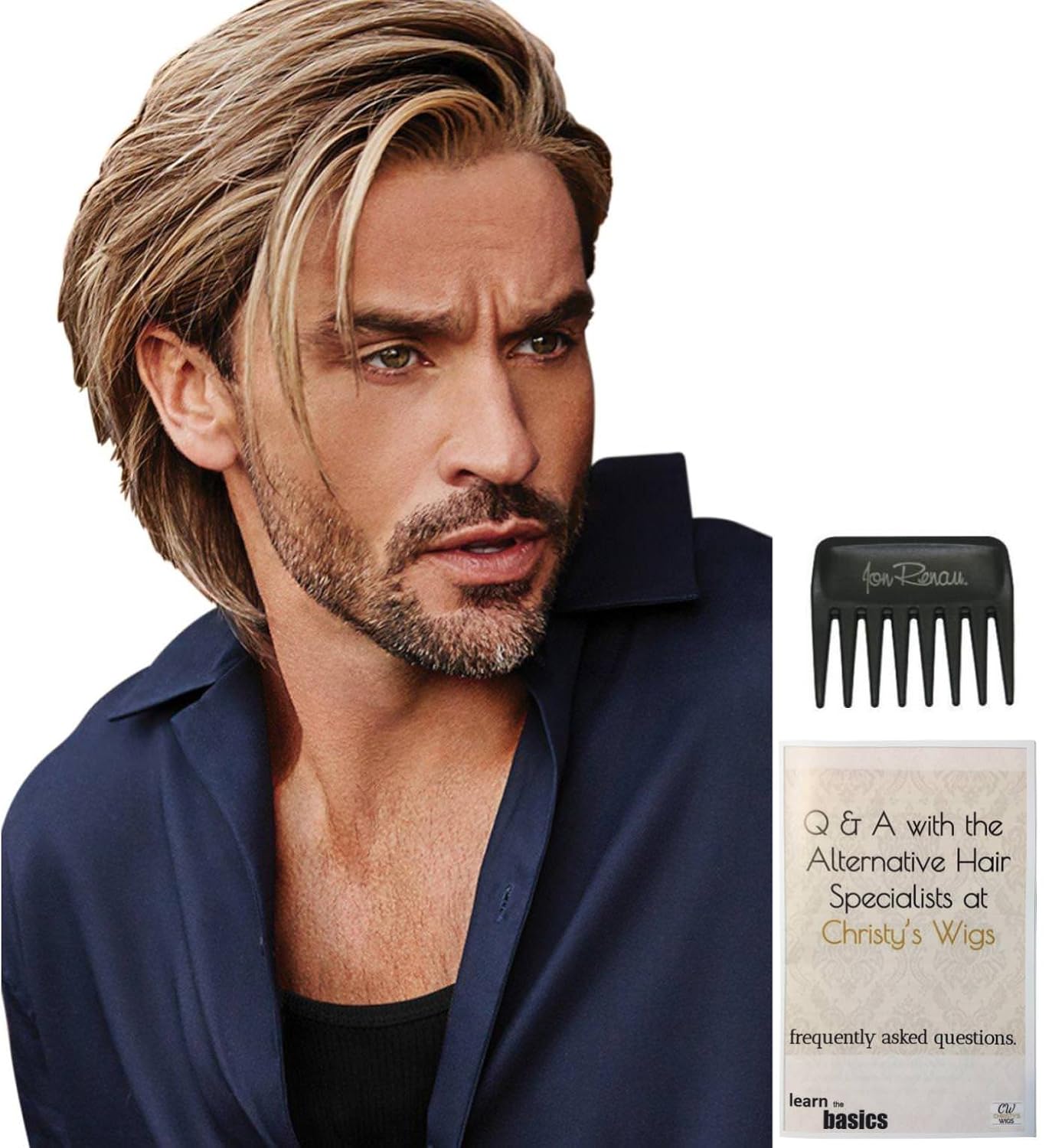 Bundle - 3 items: Daring Wig by HIM, Christy's Wigs Q & A Booklet & Wide Tooth Comb - Color: M12/22S