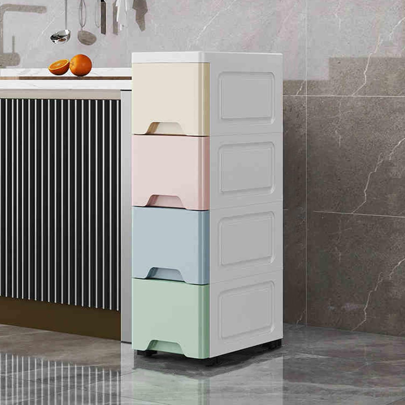 Organizador estrecho de baño ideal para ordenar el dormitorio y la sala
