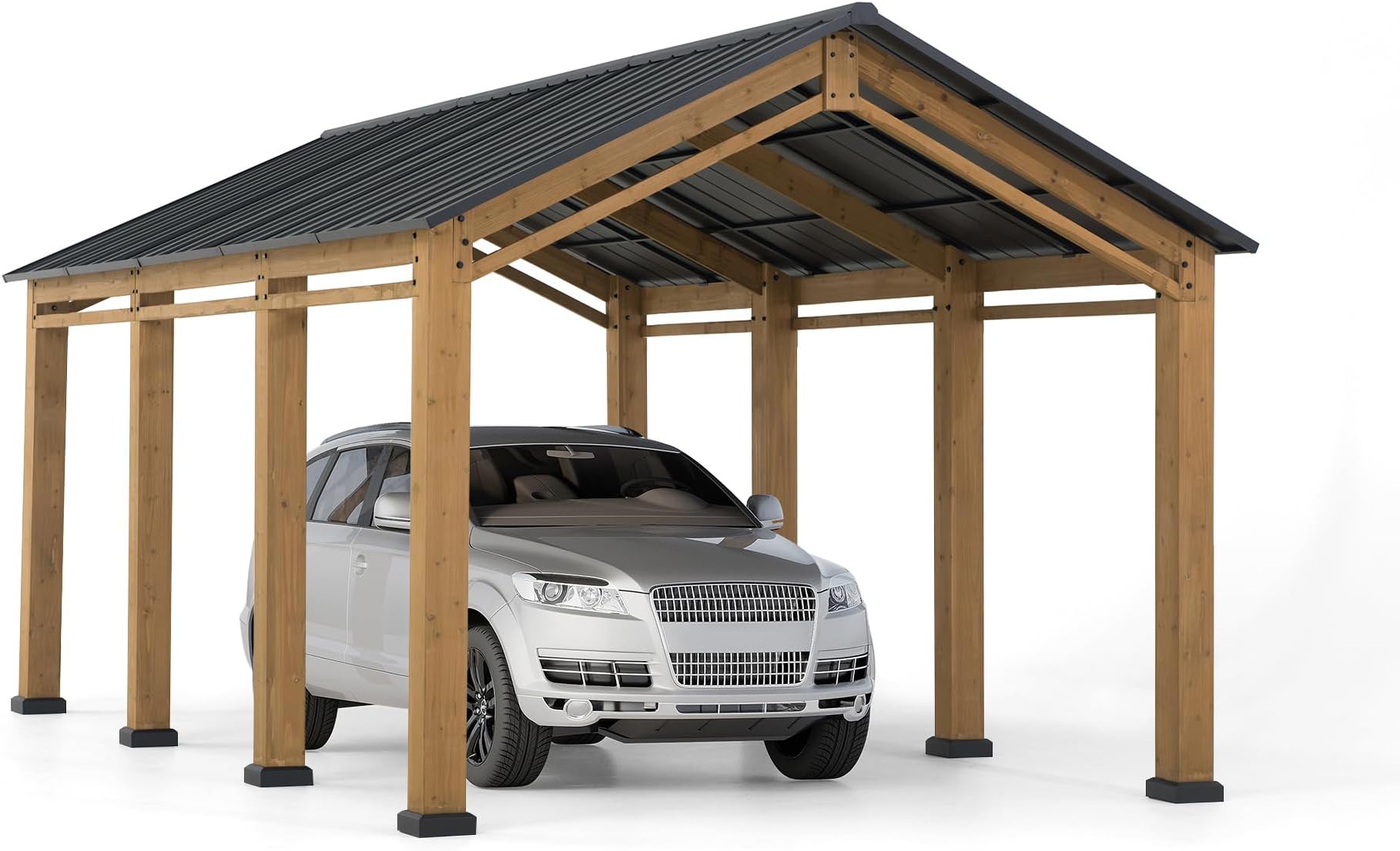 11 ft. x 20 ft. Wooden Gable Roof Carport