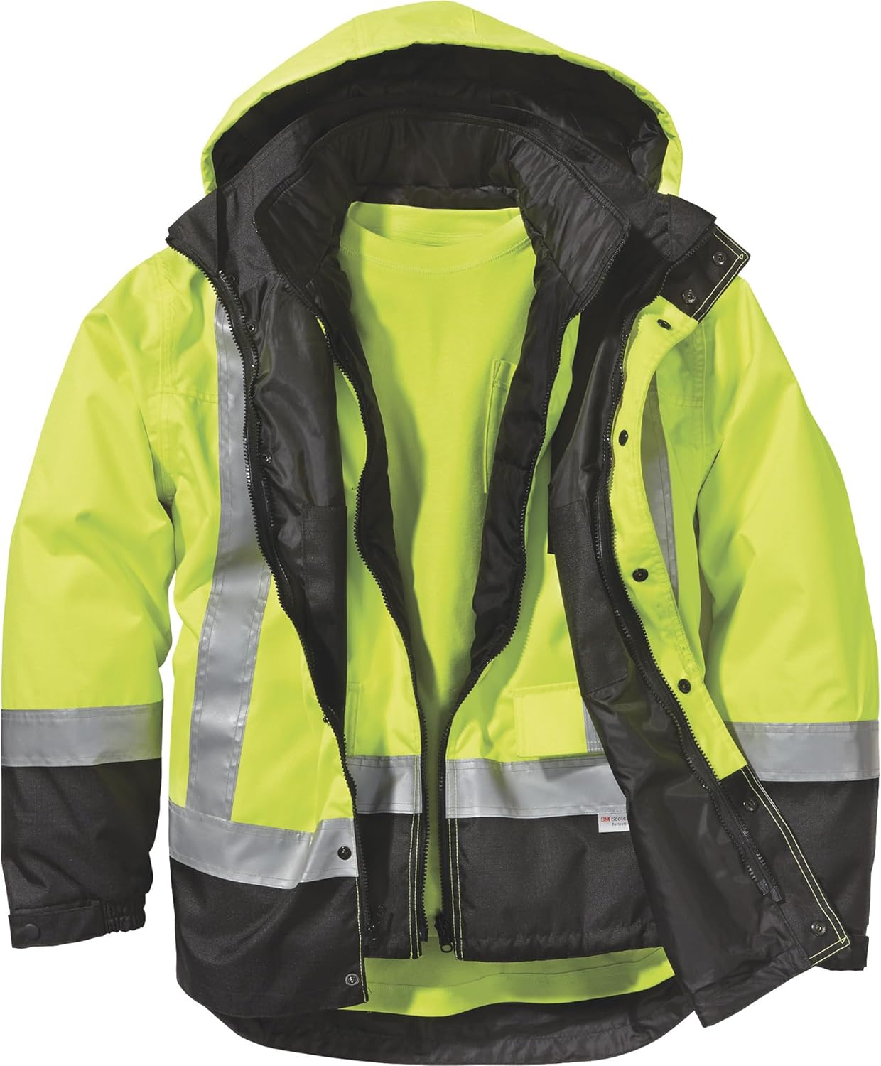 Gravel Gear Hi-Vis 4-in-1 Parka - Lime, Class 3 (2XL)