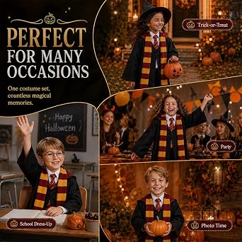 Wizard Costume Set, 11Pcs Wizard Cape Costume Accessories Set