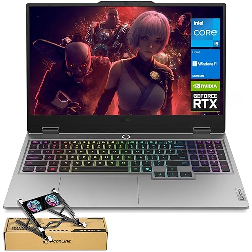 Lenovo LOQ 15IRX10 RTX 5050 Gaming Laptop, 15.6" FHD 144Hz, Intel Core i5-13450HX (Beats Intel i7), 64GB DDR5 RAM, 1TB SSD, Backlit KB, Bundle with PCO Laptop Cooler, Grey, Windows 11 Home