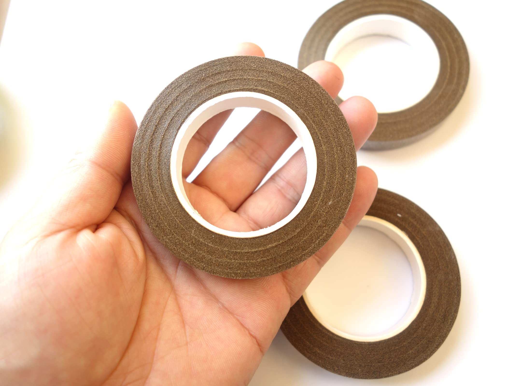 4 rollos de cintas florales de 1/2 pulgadas para floristería de tallo y flores para hacer proyectos de manualidades (30 yardas, marrón)