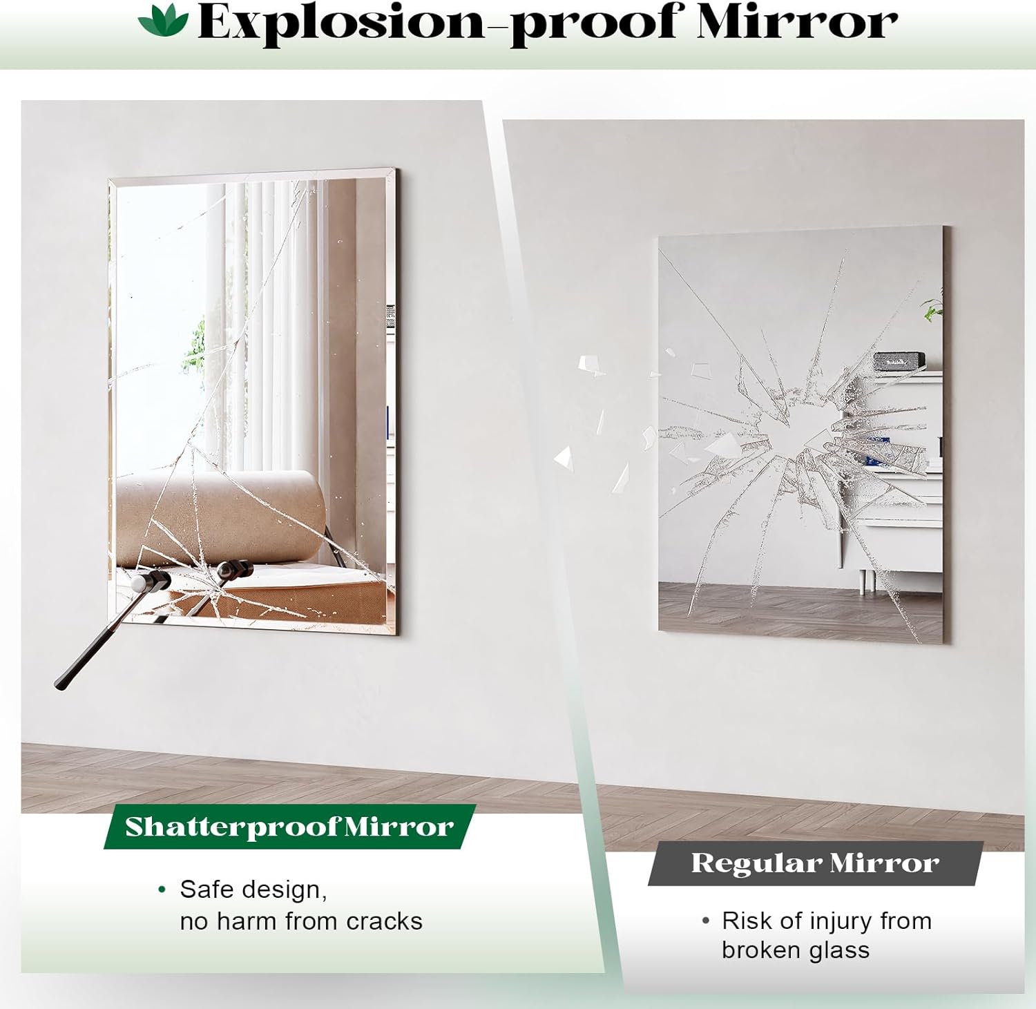 Big Frameless Beveled Bathroom Wall Mirror, 55"x36" Bathroom Wall Mirror for Over Sink, Large Vantiy Mirrors for Living Room, Entryway, Bedroom, Hangs Horizontally or Vertically