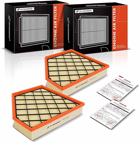 A-Premium Filtro de aire de motor delantero de 2 piezas compatible con Chevrolet Camaro 2016-2022, V8 6.2L, panel flexible, repuesto # 23323508