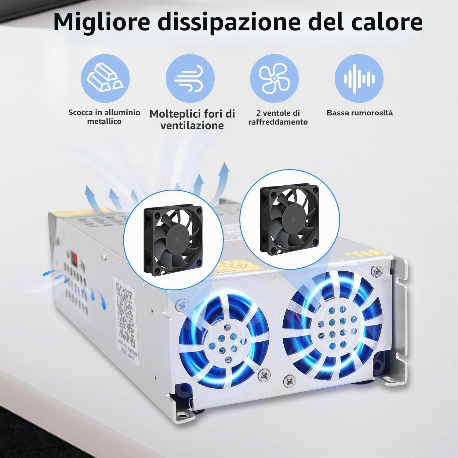 DC 12V 125A 1500W Alimentatore Trasformatore 230V AC to DC 12Volt 125A Interruttore 1500W Alimentatore per Pompa LED CCTV Telecamera Sicurezza Auto Stereo Stampante 3D e altri 12V Dispositivi