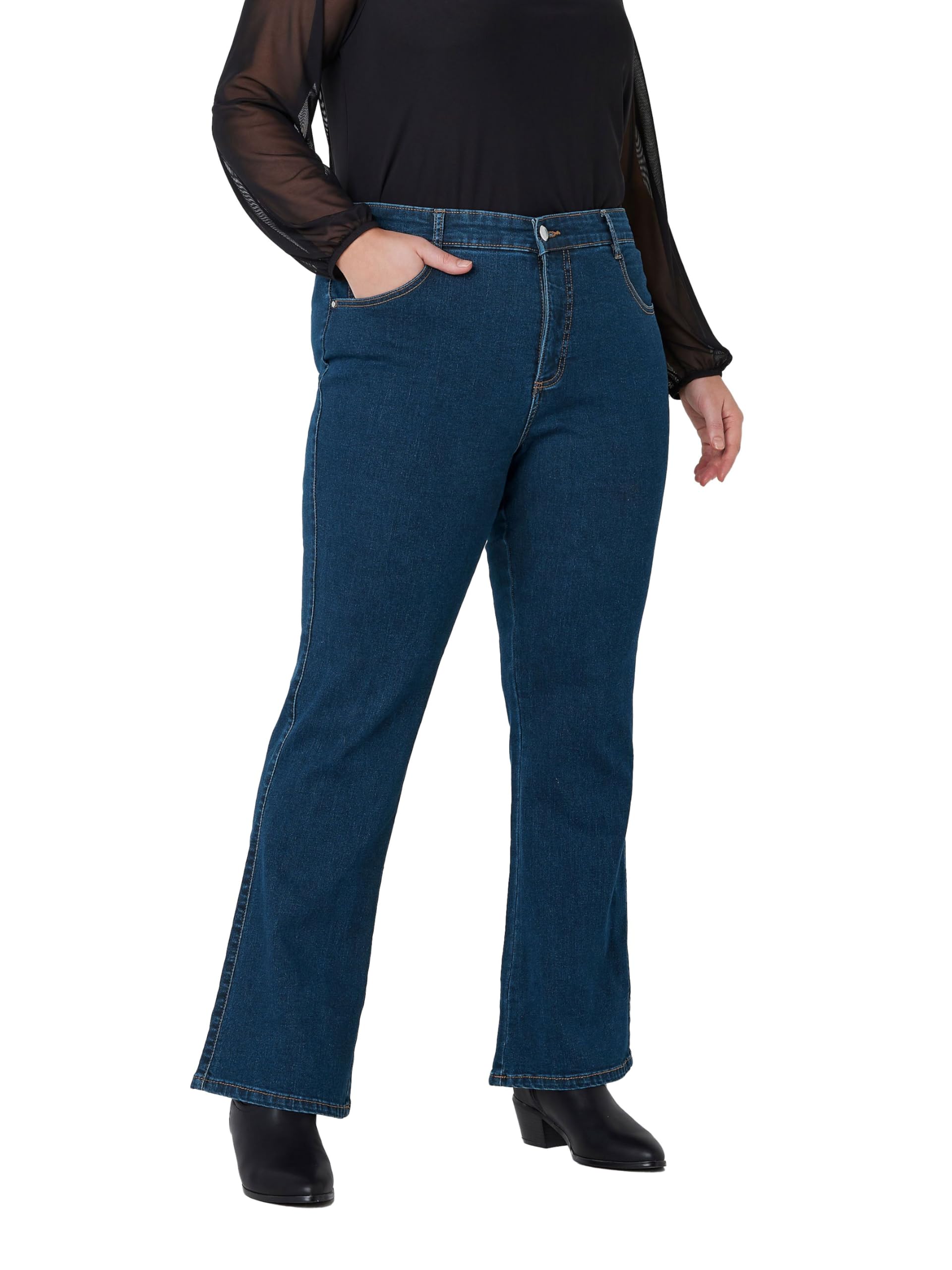 Evans Women's Indigo Curve Fit Bootcut Jeans - Plus Size Curve
