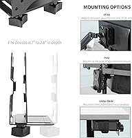 Vista 2 de VIVO Adjustable Thin Client Mini PC Mount Bracket, CPU VESA Under Desk and Monitor Arm Computer Holder, Black, MOUNT-PC05C