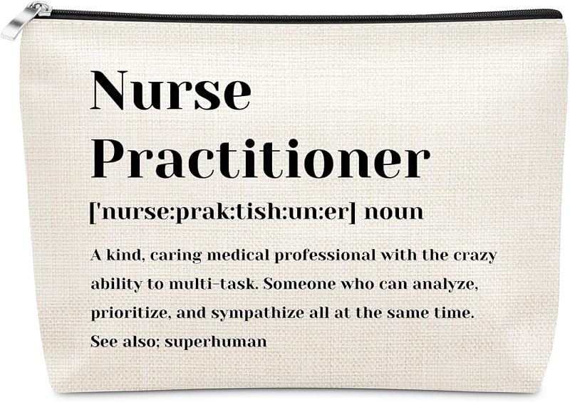 Necessaire de maquiagem Sazuwu com estampa Nurse Practitioner, fechamento por zíper