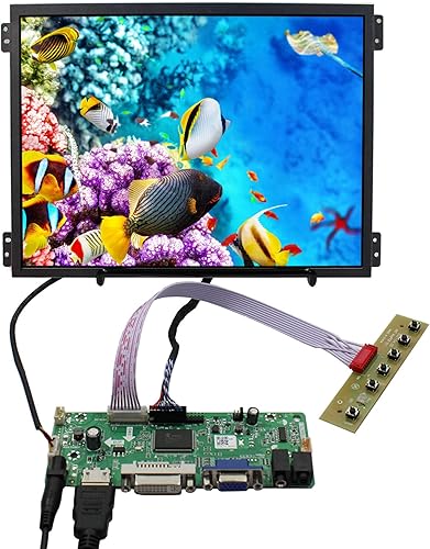 10.4 pulgadas VS104T-004A 1024X768 600nit Brillo WLED IPS Pantalla LCD y VGA DVI Audio LCD Controlador Junta