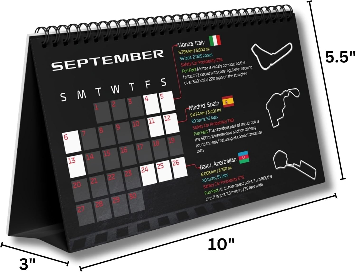 Formula Racing Calendar 2026 Gift for Formula Racing Fan 2026 Formula Desk Calendar - Image 7