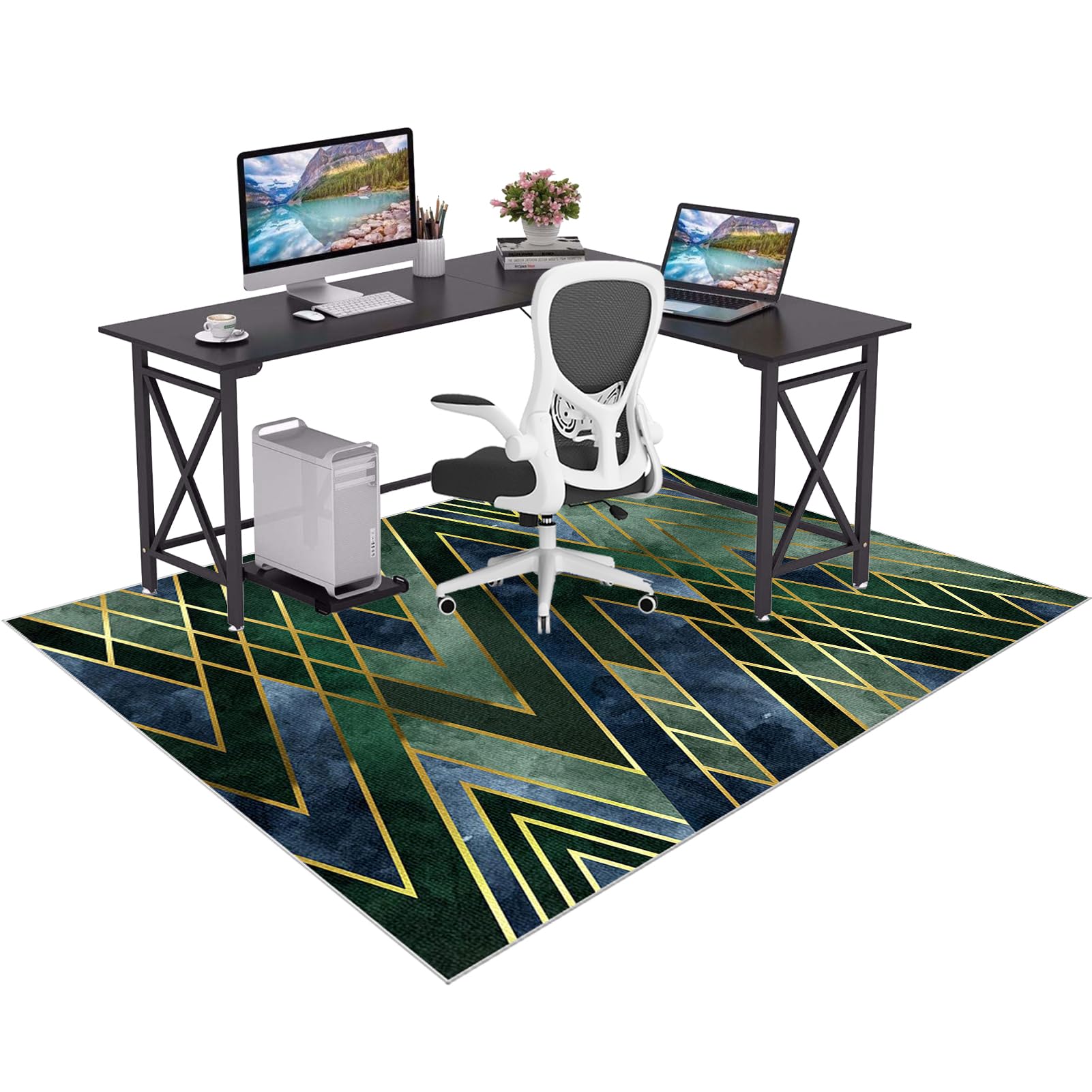 Office Chair Mat for Carpet Non-slip Floor Gaming Chair Mat for Wooden Floors Carpet Protectors Chair Mat Desk Chair Mats Rectangular Floor Protectors for Chairs Computer Chairmat 130 x 160 cm