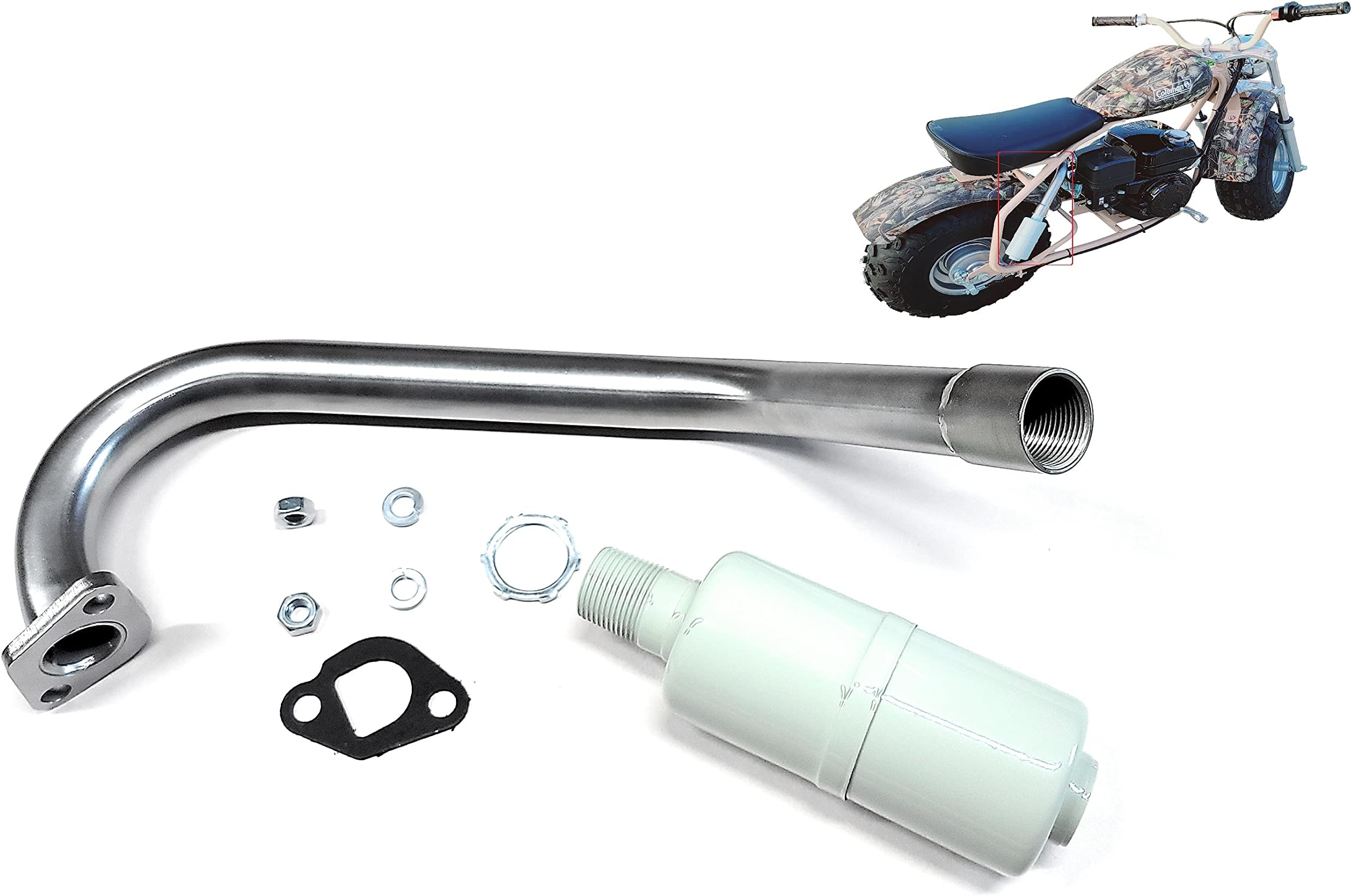 Exhaust With Muffler for: Coleman CT200U-EX Camo 196cc/6.5HP Gas mini bike.