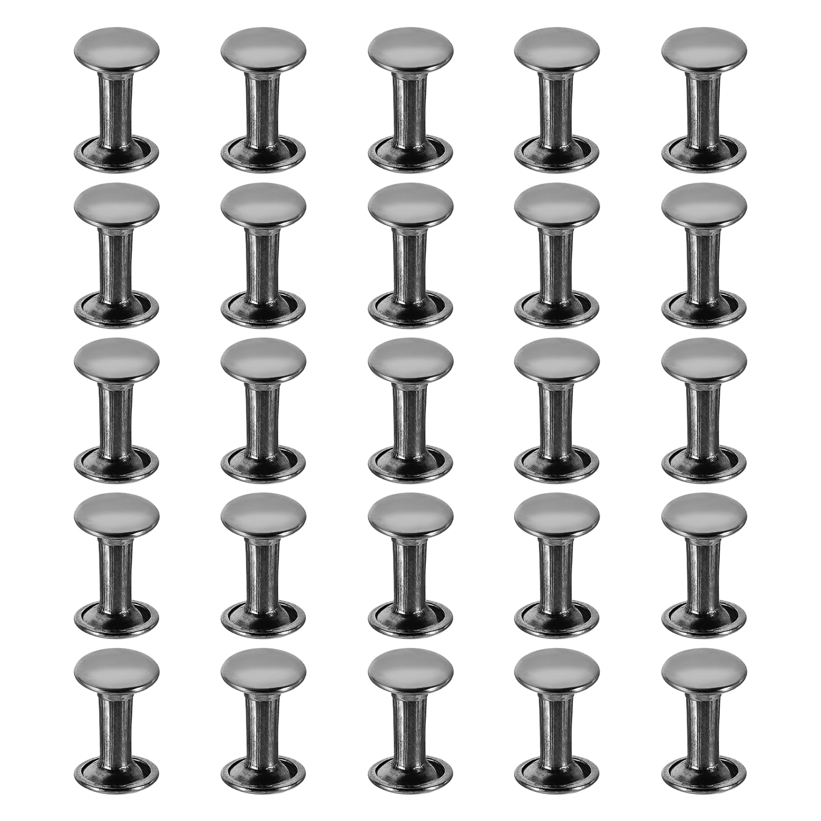 PATIKIL Leather Rivets, 160Sets Carbon Steel Double Cap Rivet Kits Craft Replacement Accessories for Handbags Belts Clothes Shoes, Black (8 x 12 Mm)