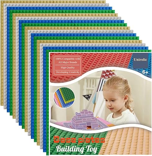 Paquete de 16 placas base clásicas, 32 x 32 tableros de construcción compatibles con todas las principales marcas, placas de construcción para