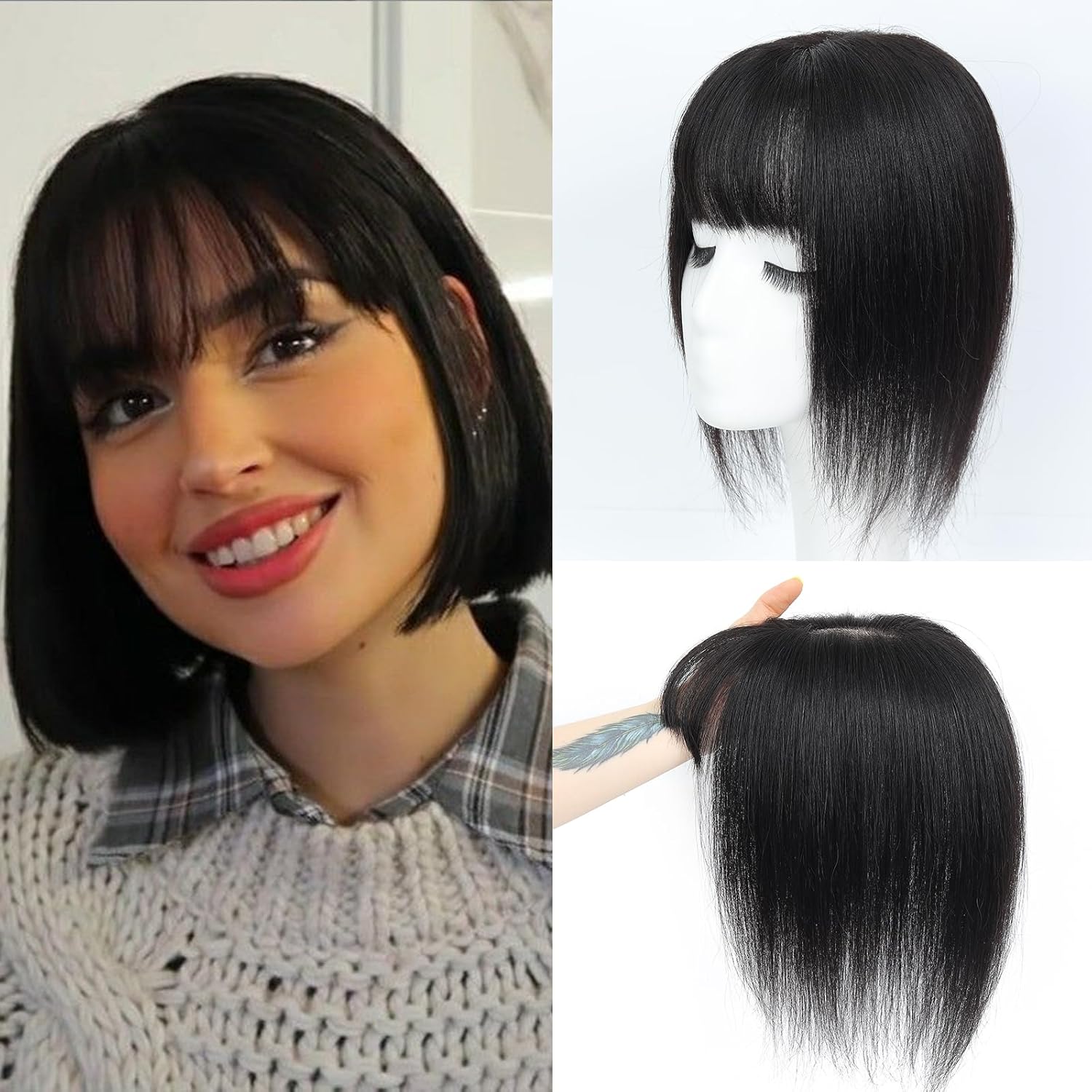 Human Hair Toppers For Women Platinum Blonde Color Toppers For Women With Thinning Hair 11 Inches HairPieces For Solve Slightly Hair Loosing