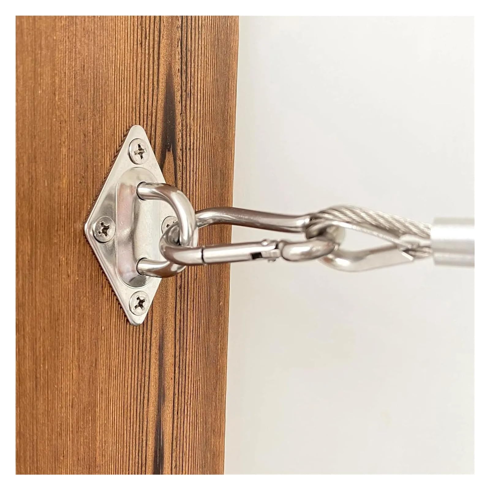 Eye Pate 16 Stück diamantförmige 304 Edelstahl M8 Haken U-förmiger Haken Basis Deckenventilatoren/Sandsäcke/Hängematten/Freizeitsofa/Festhaken 80 mm (M8)