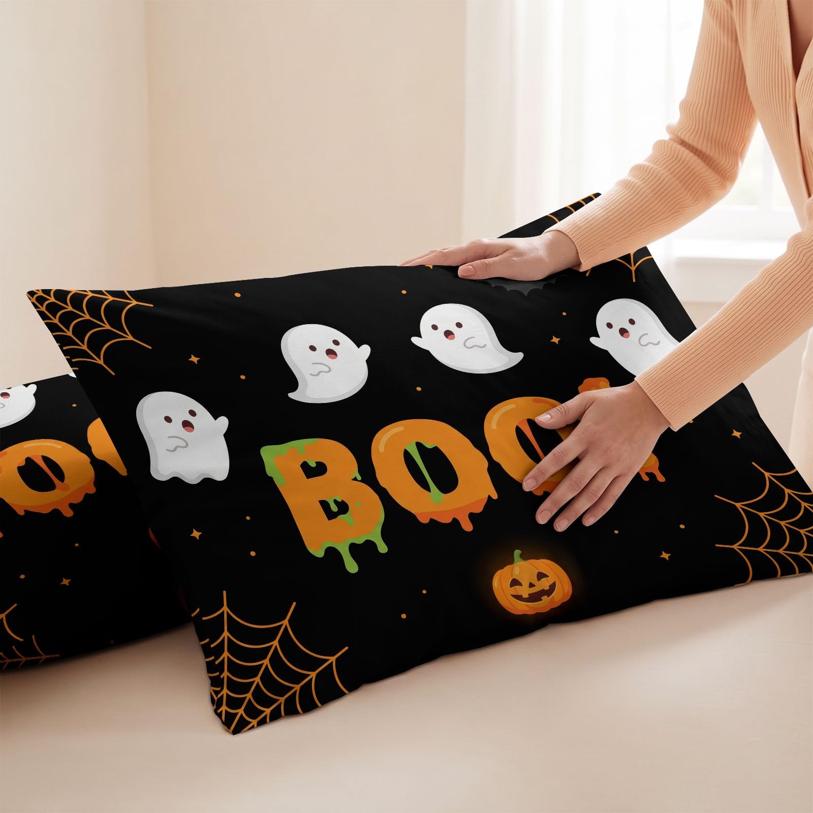 Zestaw poszewek na kołdrę na Halloween 90 x 190 z zamkiem błyskawicznym