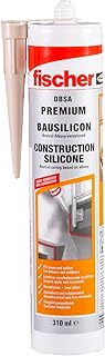 fischer Premium-Bausilikon, geruchsarmes Silikon, wetterfeste Dichtmasse für Innen & Außen, Kartusche für zahlreiche Anwen...