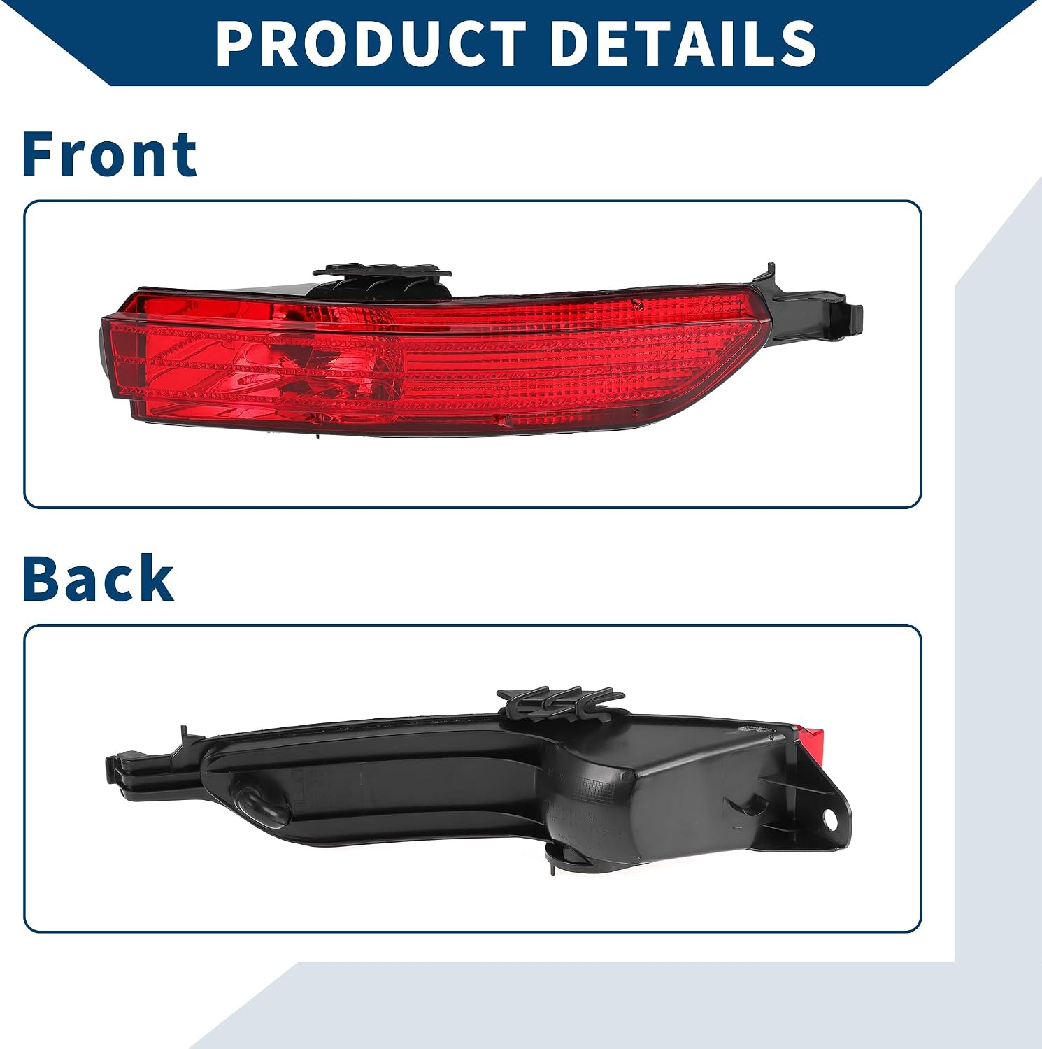 No.7P6945702F Rear Bumper Tail Light Shell for Volkswagen Touareg 2011-2014 Rear Right Lower Rear Bumper Reflector Stop Lamp Brake Light Cover 1pc ABS Red Black