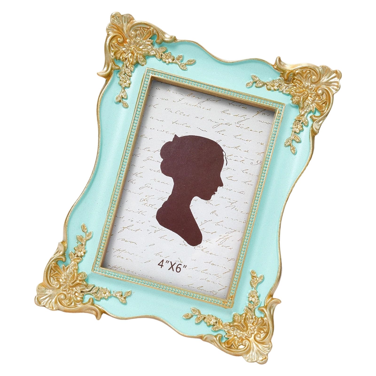 Resin Photo Frame Antique Design European Golden Trim Carved Picture Frame for Wall Hanging or Tabletop Decors Antique Carved Resin Photo