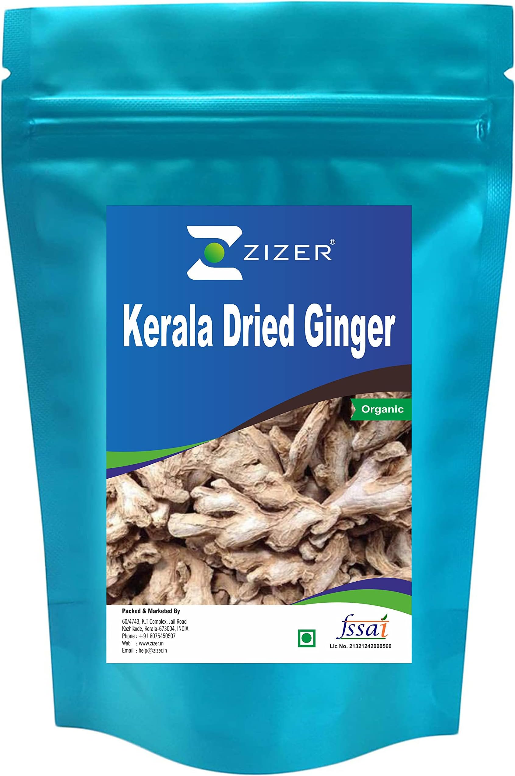 Zizer Kerala Dried Ginger (Chukku/Sonth/Dry Adrak/Dry Ginger/Pure Sabut Saunth) (100 g)