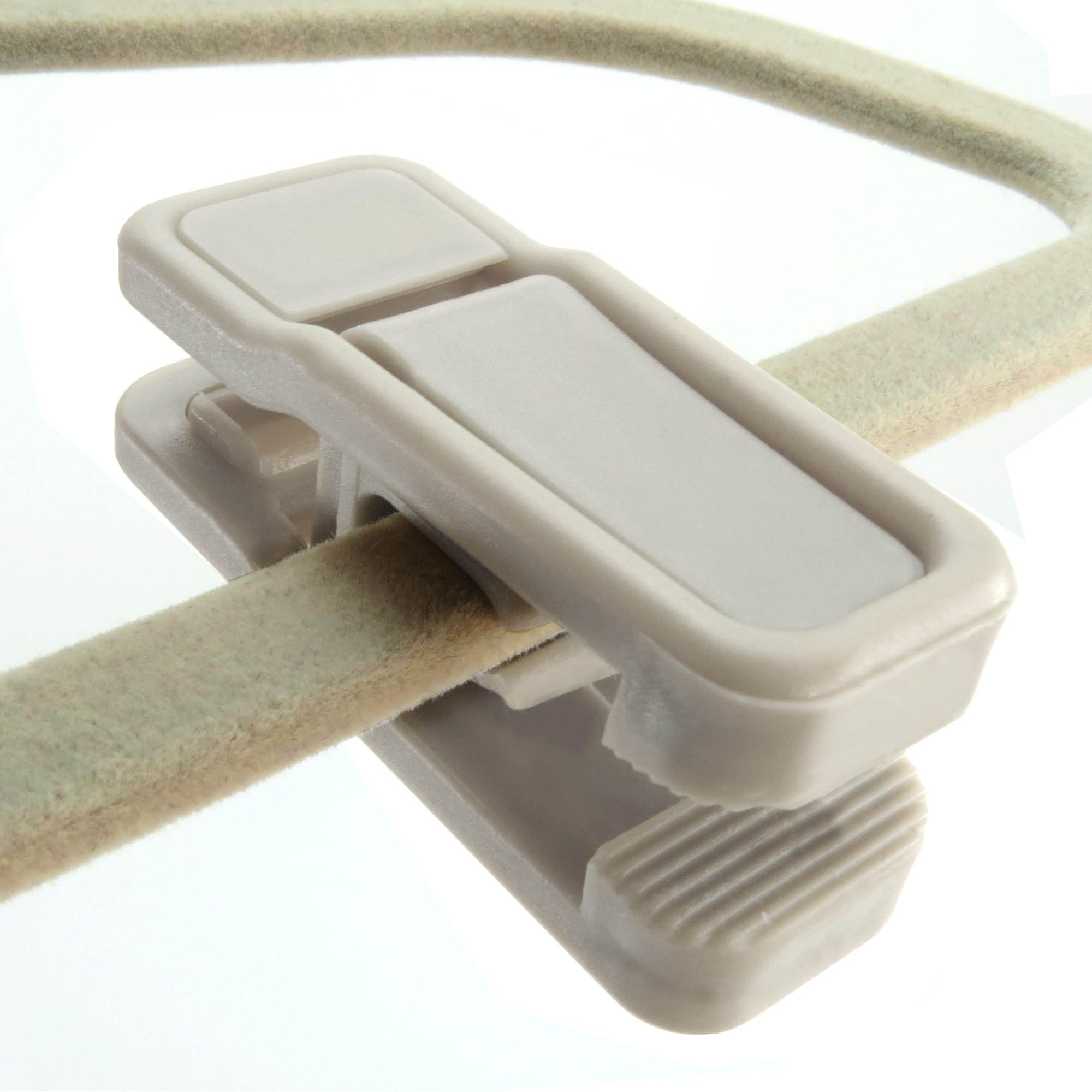 Hangerworld 12 Beige Plastic Removable Spring Clips for Flocked Garment Clothes Trouser Hangers