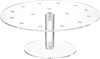 Vista 1 de Soporte redondo transparente de acrílico con 16 agujeros para tartas, fiestas, bodas, panaderías (9.44 pulgadas de diámetro)