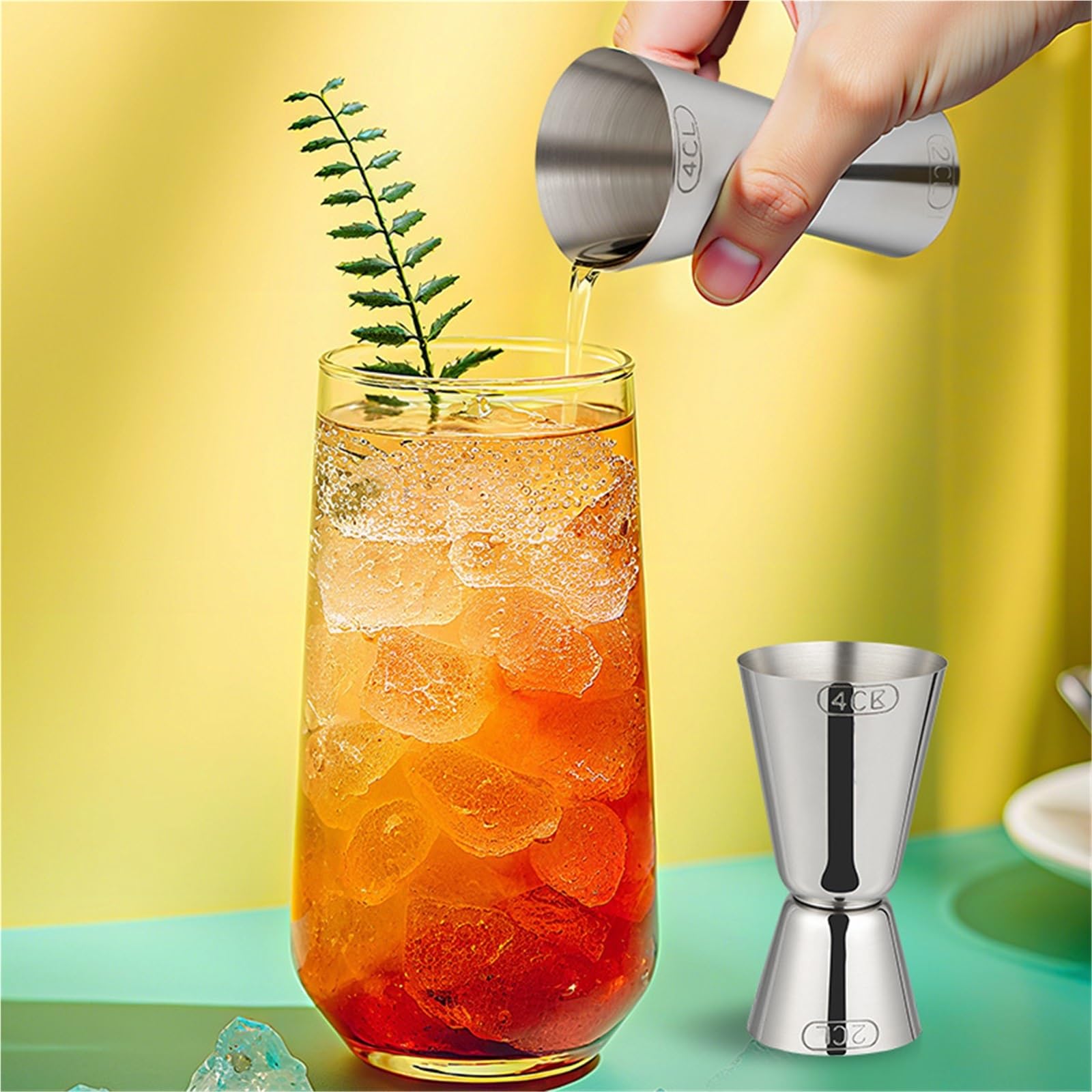 Medidor cónico para cócteles Taza medidora de acero inoxidable, coctelera, medidor clavija, Jigger, bebida doble trago, capacidad Alcohol, botella agitadora, herramienta for Bar fiesta(2PCS Golden)